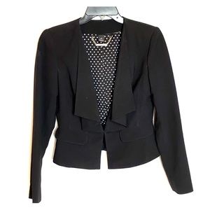 Whbm Black Blazer With Polka Dot Inseam - image 1